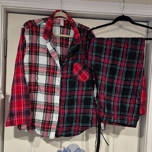 Victoria's Secret KidsPlaid Pajama Set - Red, Black, and White